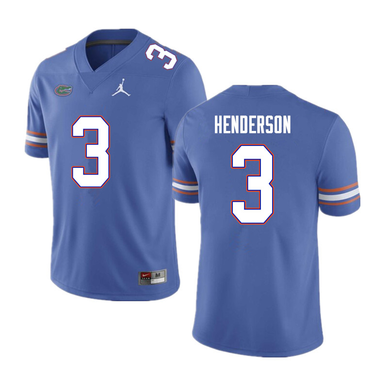 Men #3 Xzavier Henderson Florida Gators College Football Jerseys Sale-Blue